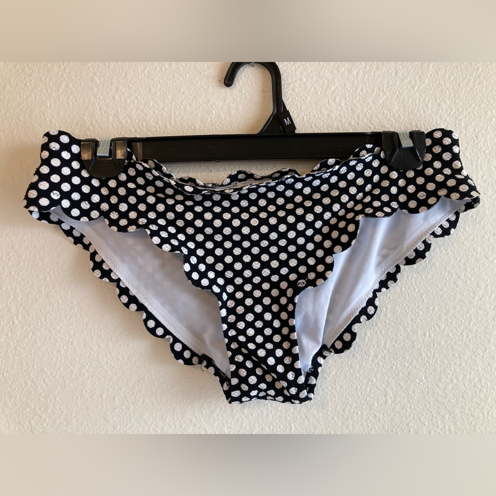 Jessica Simpson Black White Polka Dot Bikini Set Size S Scalloped Swim - Picture 7 of 13